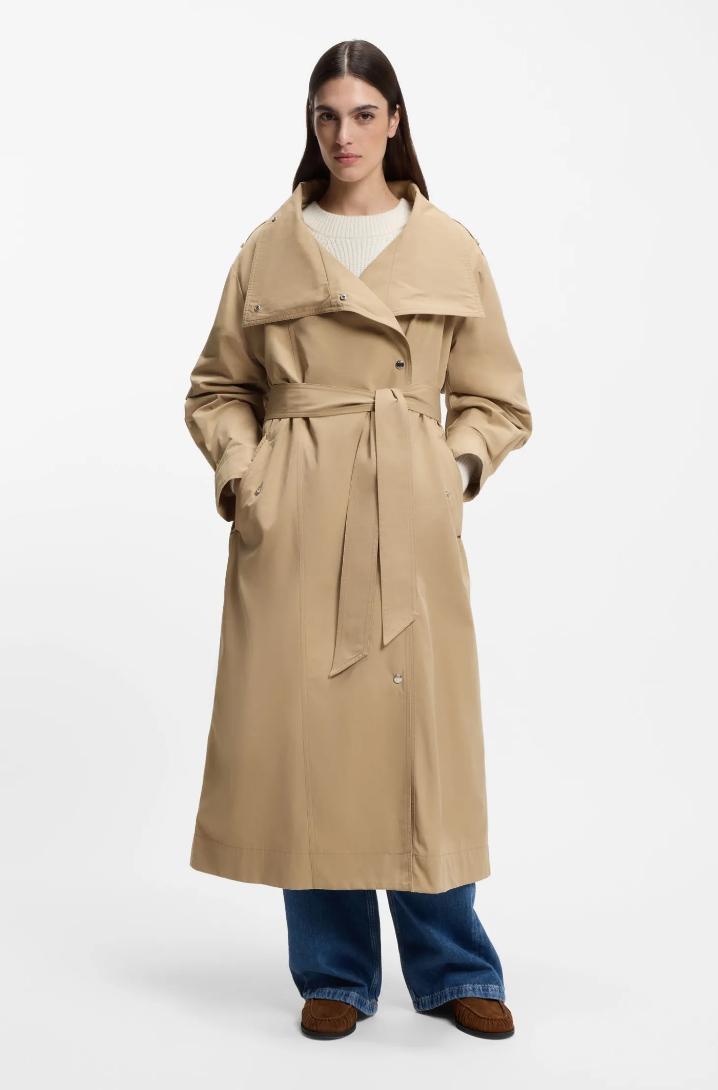 Oversized Trenchcoat mit wasserabweisendem Finish