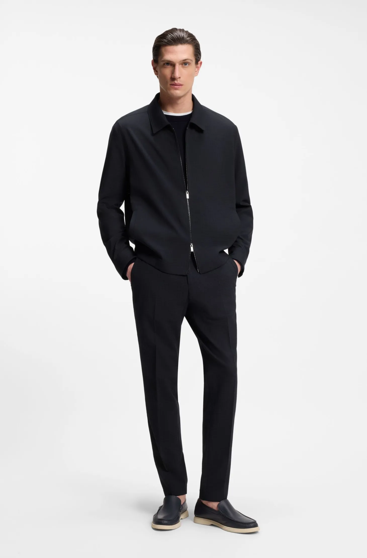 Packbares Relaxed-Fit Overshirt aus waschbarem Woll-Mix