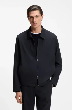 Packbares Relaxed-Fit Overshirt aus waschbarem Woll-Mix