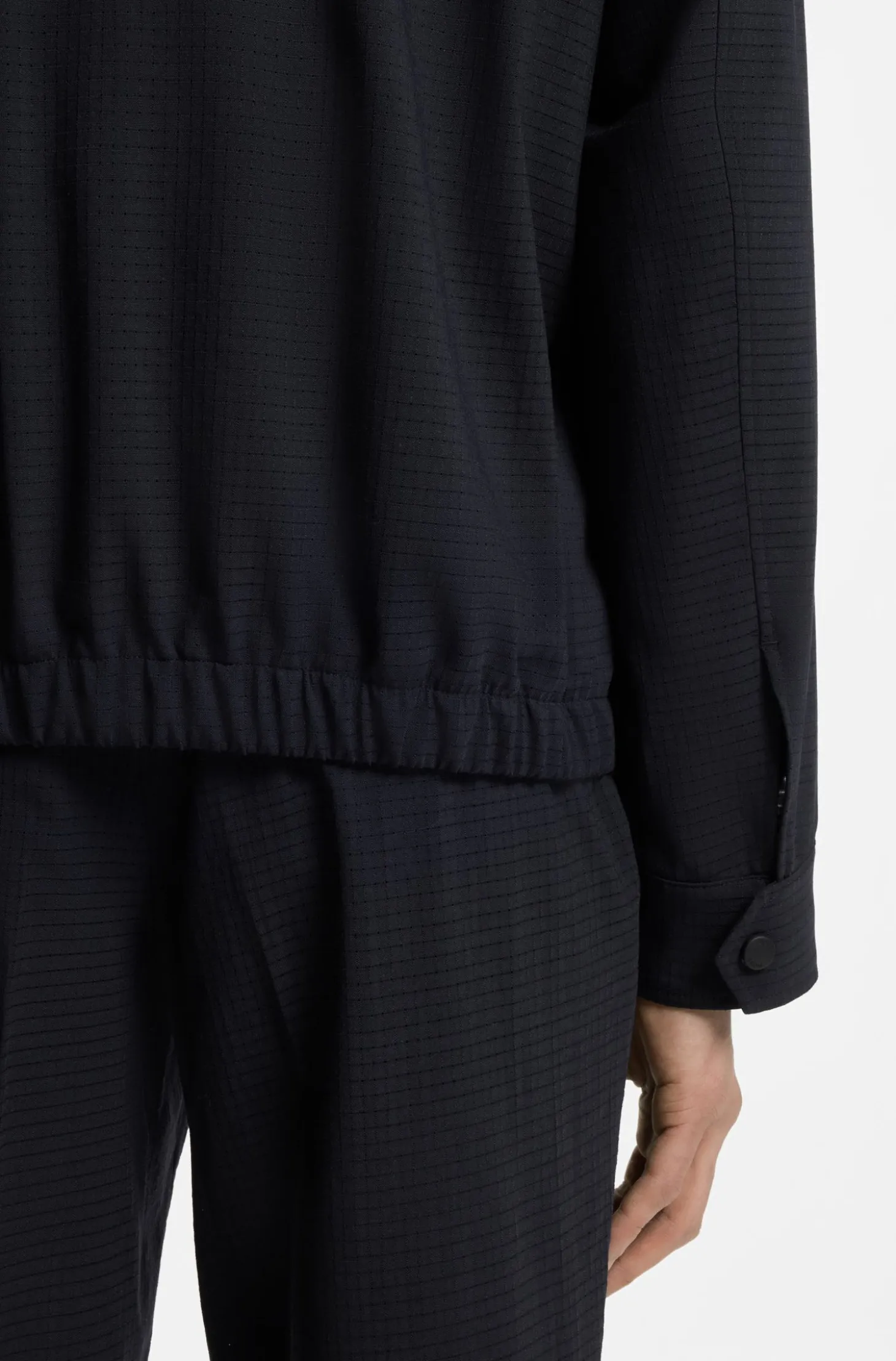 Packbares Relaxed-Fit Overshirt aus waschbarem Woll-Mix