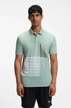 Paddy Active Poloshirt aus Stretch-Jersey mit digitalem Print