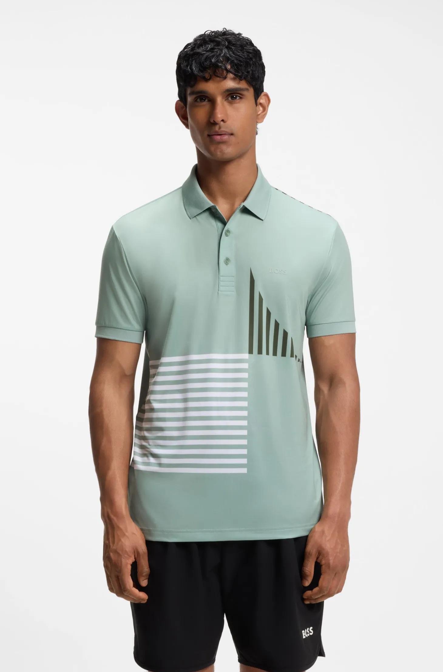 Paddy Active Poloshirt aus Stretch-Jersey mit digitalem Print