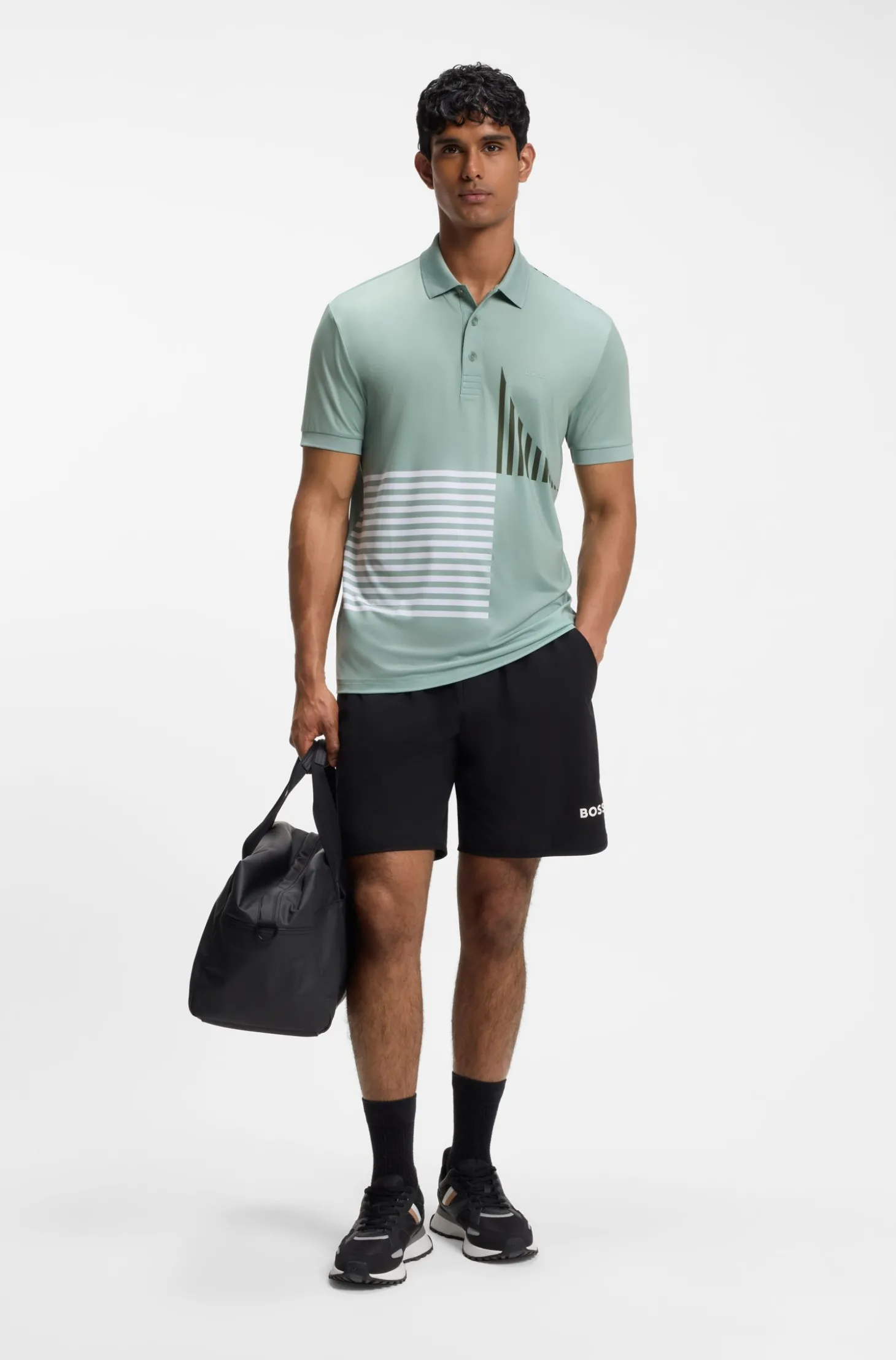 Paddy Active Poloshirt aus Stretch-Jersey mit digitalem Print