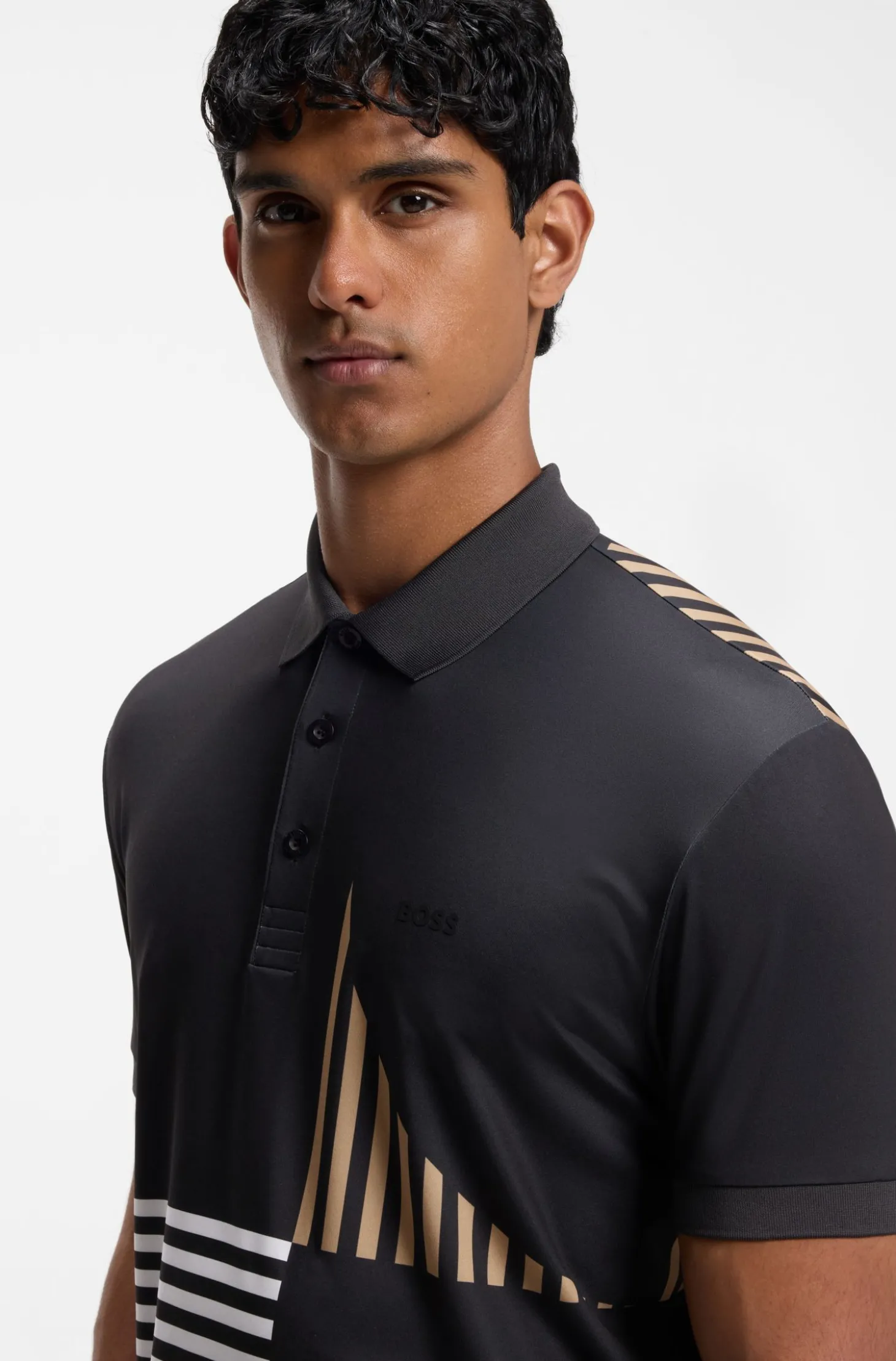 Paddy Active Poloshirt aus Stretch-Jersey mit digitalem Print