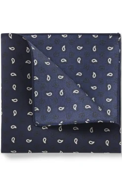 Patterned pocket square in pure silk