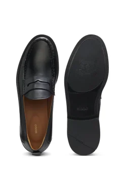 Pennyloafer aus gebürstetem Leder