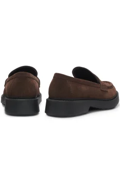 Penny-Loafers aus Veloursleder mit grober Gummisohle