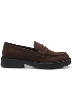 Penny-Loafers aus Veloursleder mit grober Gummisohle