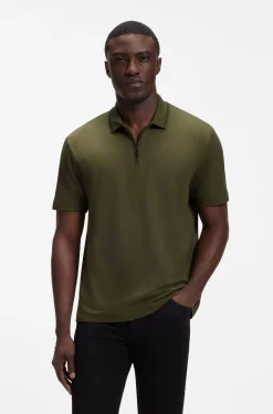 Piqué-Poloshirt mit Reißverschlussleiste