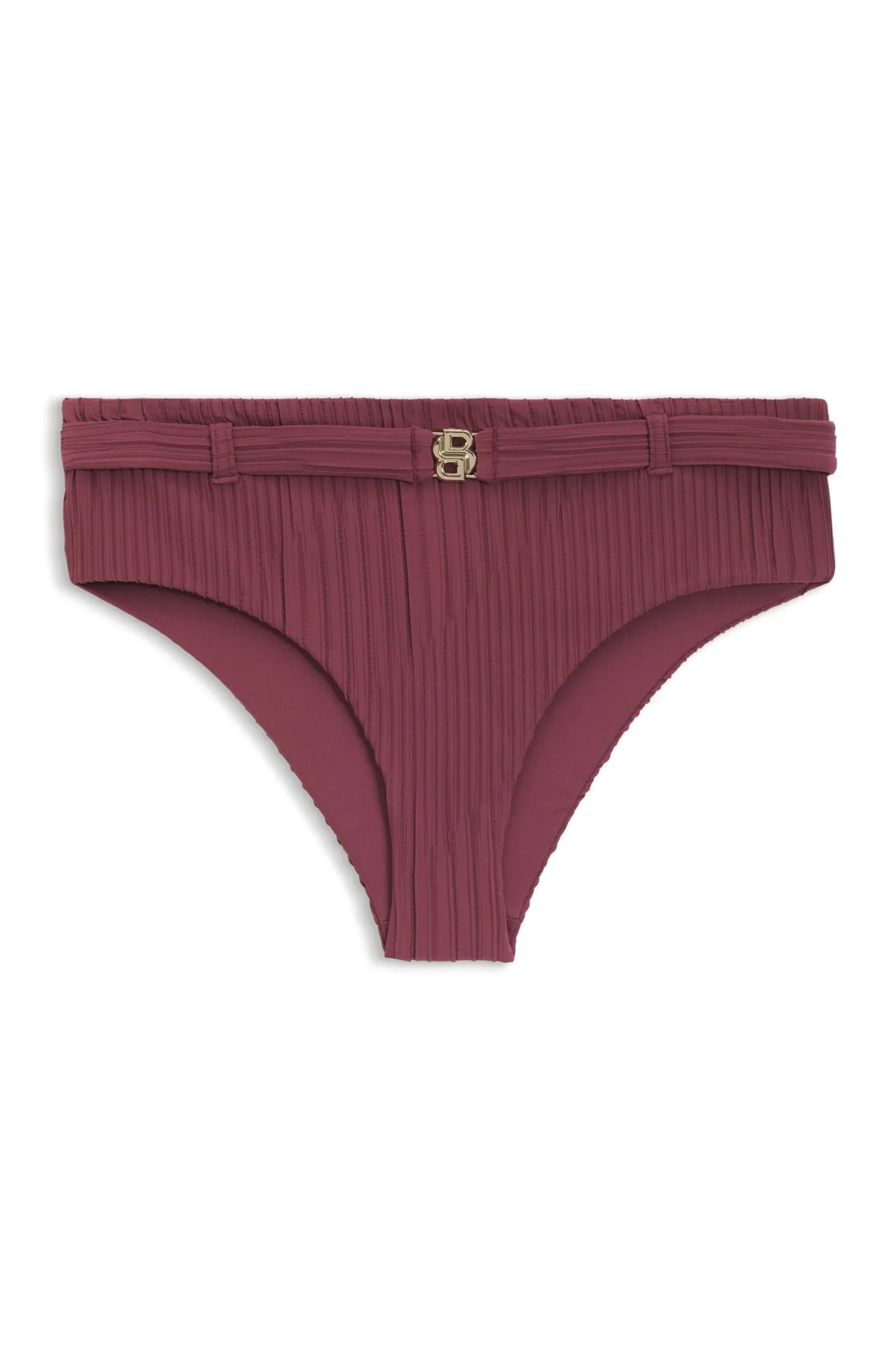 Plissé-Bikinihose mit Double-B-Monogramm
