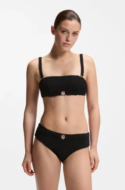 Plissé-Bikinihose mit Double-B-Monogramm