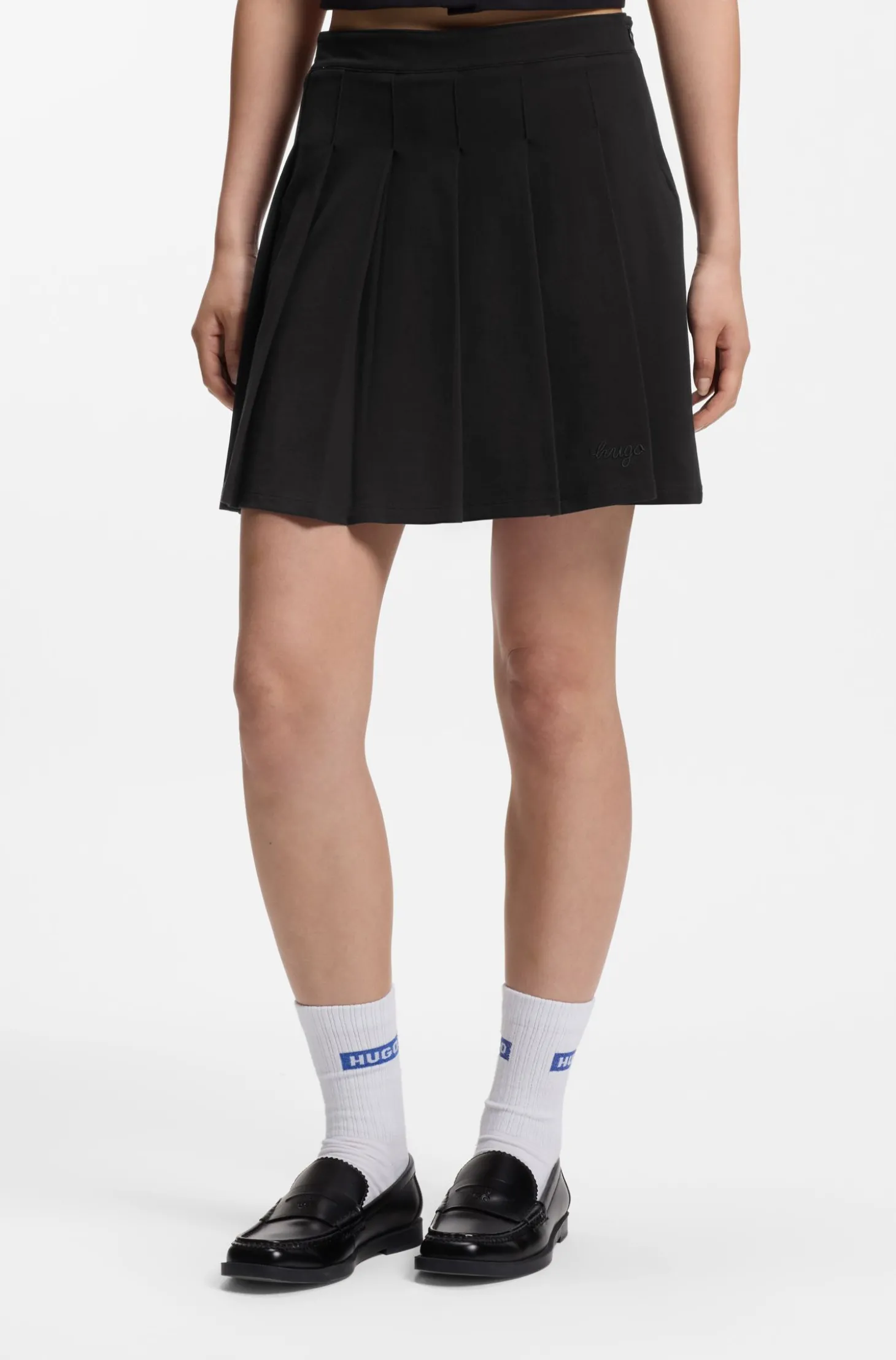 Plissee-Rock aus Stretch-Baumwolle mit integrierter Shorts