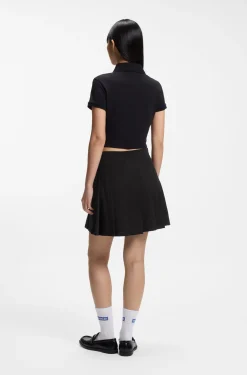 Plissee-Rock aus Stretch-Baumwolle mit integrierter Shorts