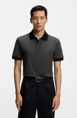 Poloshirt aus Baumwolle mit Blasen-Struktur