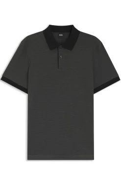 Poloshirt aus Baumwolle mit Blasen-Struktur