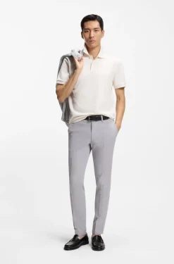 Poloshirt aus Baumwolle mit Blasen-Struktur