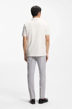 Poloshirt aus Baumwolle mit Blasen-Struktur