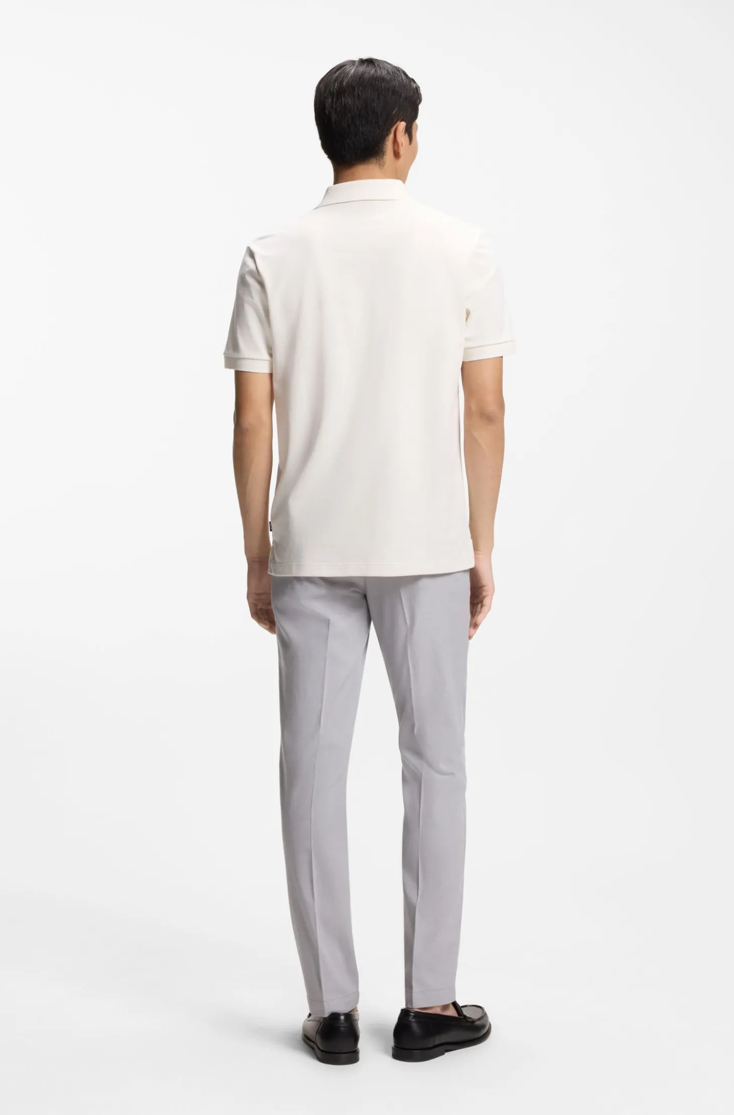 Poloshirt aus Baumwolle mit Blasen-Struktur
