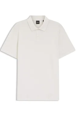 Poloshirt aus Baumwolle mit Blasen-Struktur