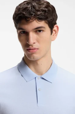 Poloshirt aus Baumwolle mit Blasen-Struktur