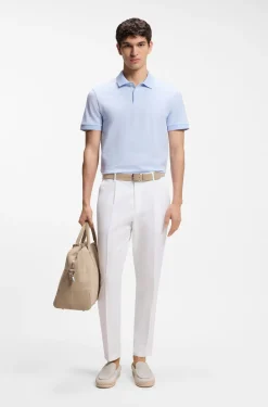 Poloshirt aus Baumwolle mit Blasen-Struktur