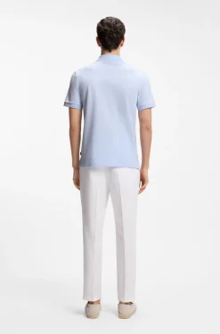 Poloshirt aus Baumwolle mit Blasen-Struktur
