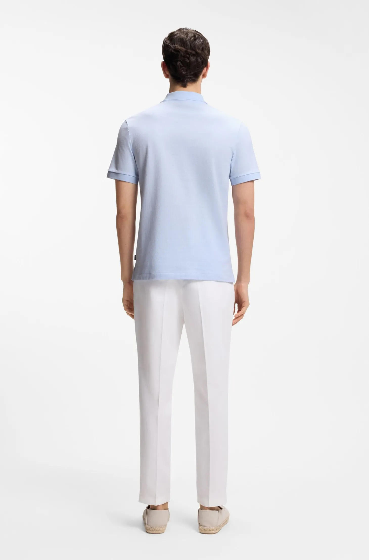 Poloshirt aus Baumwolle mit Blasen-Struktur