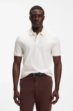 Poloshirt aus Baumwolle mit geometrischem Jacquard-Muster
