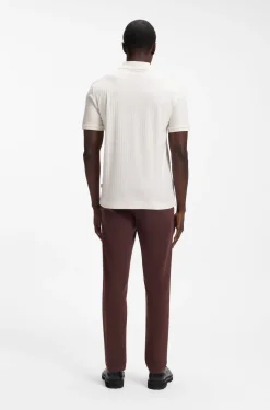 Poloshirt aus Baumwolle mit geometrischem Jacquard-Muster