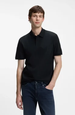 Poloshirt aus Baumwolle mit geometrischem Jacquard-Muster