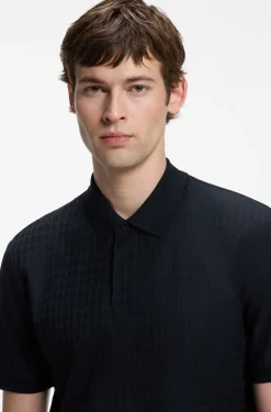 Poloshirt aus Baumwolle mit geometrischem Jacquard-Muster