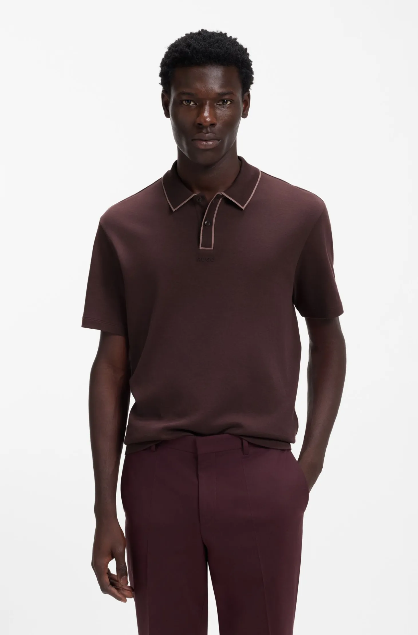 Poloshirt aus Baumwoll-Jersey mit Kontrastkanten