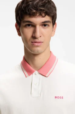 Poloshirt aus Baumwoll-Jersey mit Streifen-Einfassungen