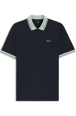Poloshirt aus Baumwoll-Jersey mit Streifen-Einfassungen