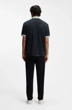 Poloshirt aus Baumwoll-Jersey mit Streifen-Einfassungen