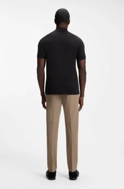 Poloshirt aus Baumwoll-Mix mit Reißverschluss und reflektierenden Grafiken