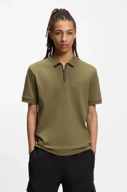 Poloshirt aus Baumwoll-Piqué mit Reißverschluss am Ausschnitt