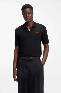 Poloshirt aus Baumwoll-Piqué mit Reißverschluss am Ausschnitt