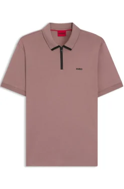 Poloshirt aus Baumwoll-Piqué mit Reißverschluss am Ausschnitt