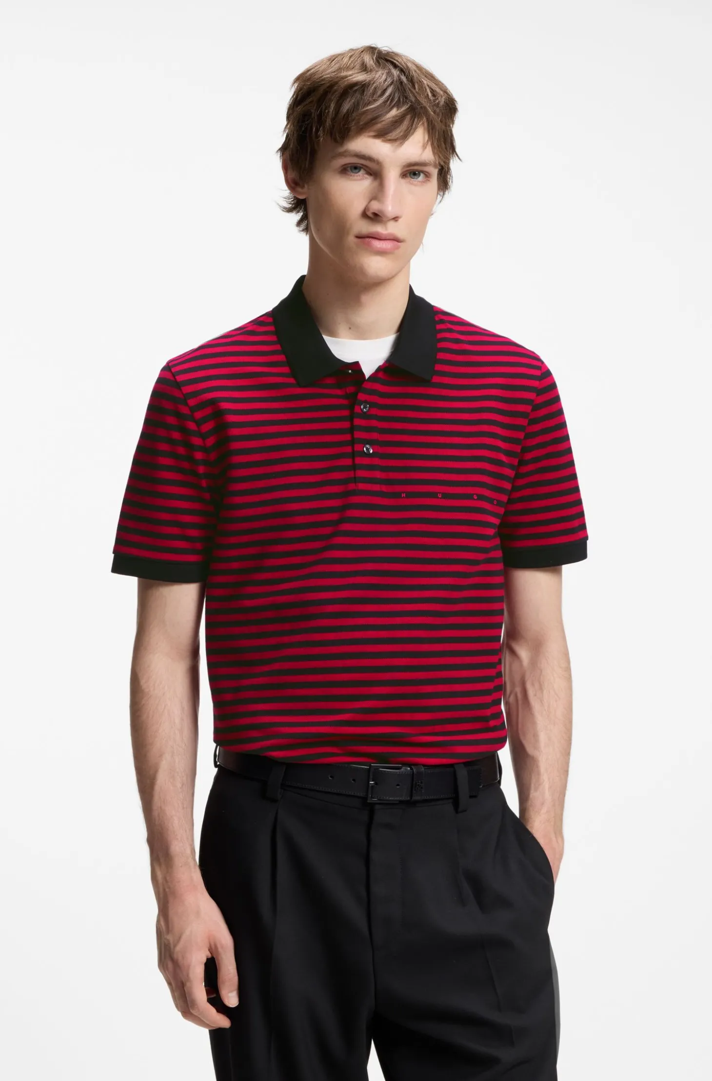 Poloshirt aus Baumwoll-Piqué mit Querstreifen