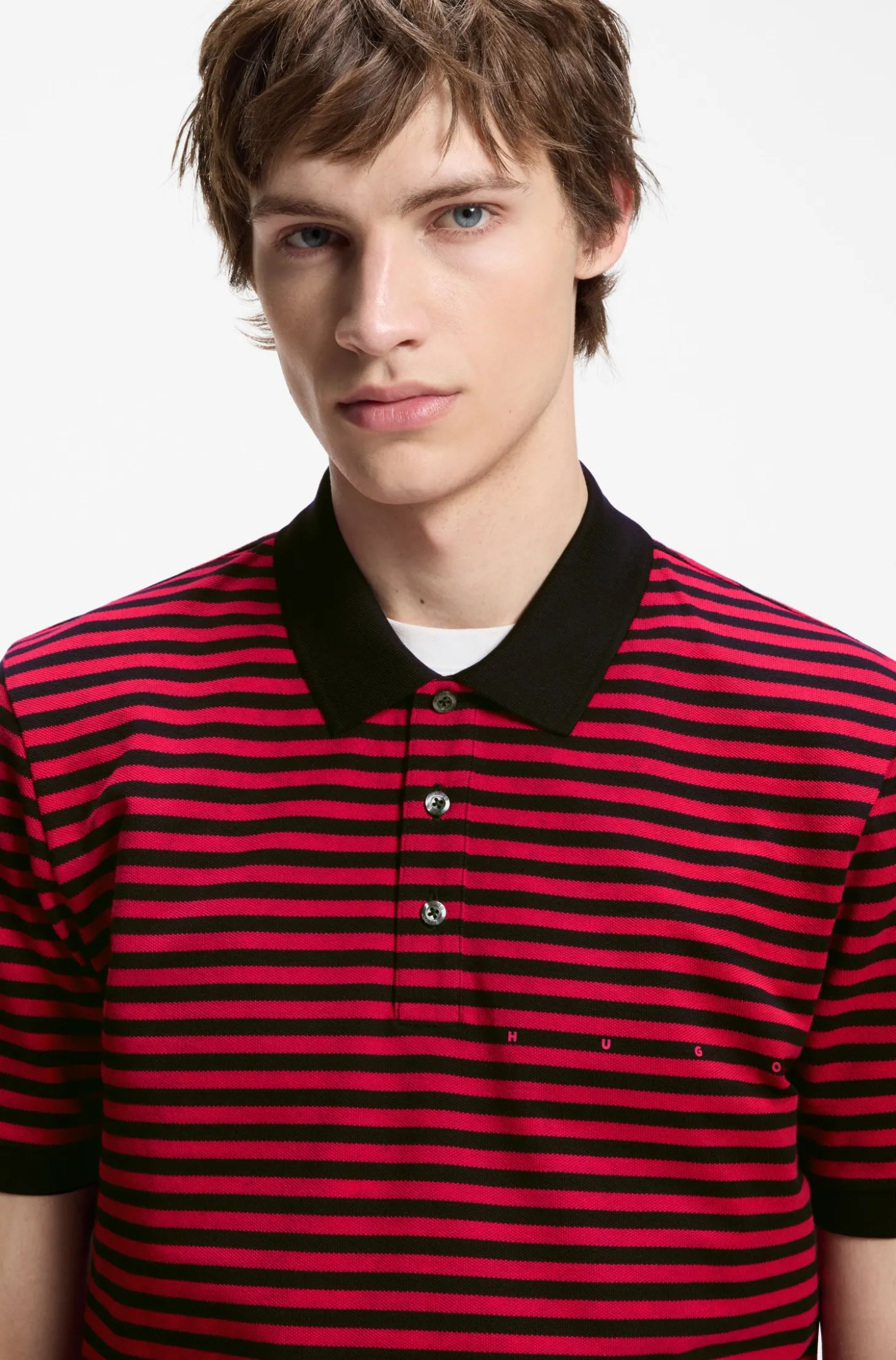 Poloshirt aus Baumwoll-Piqué mit Querstreifen