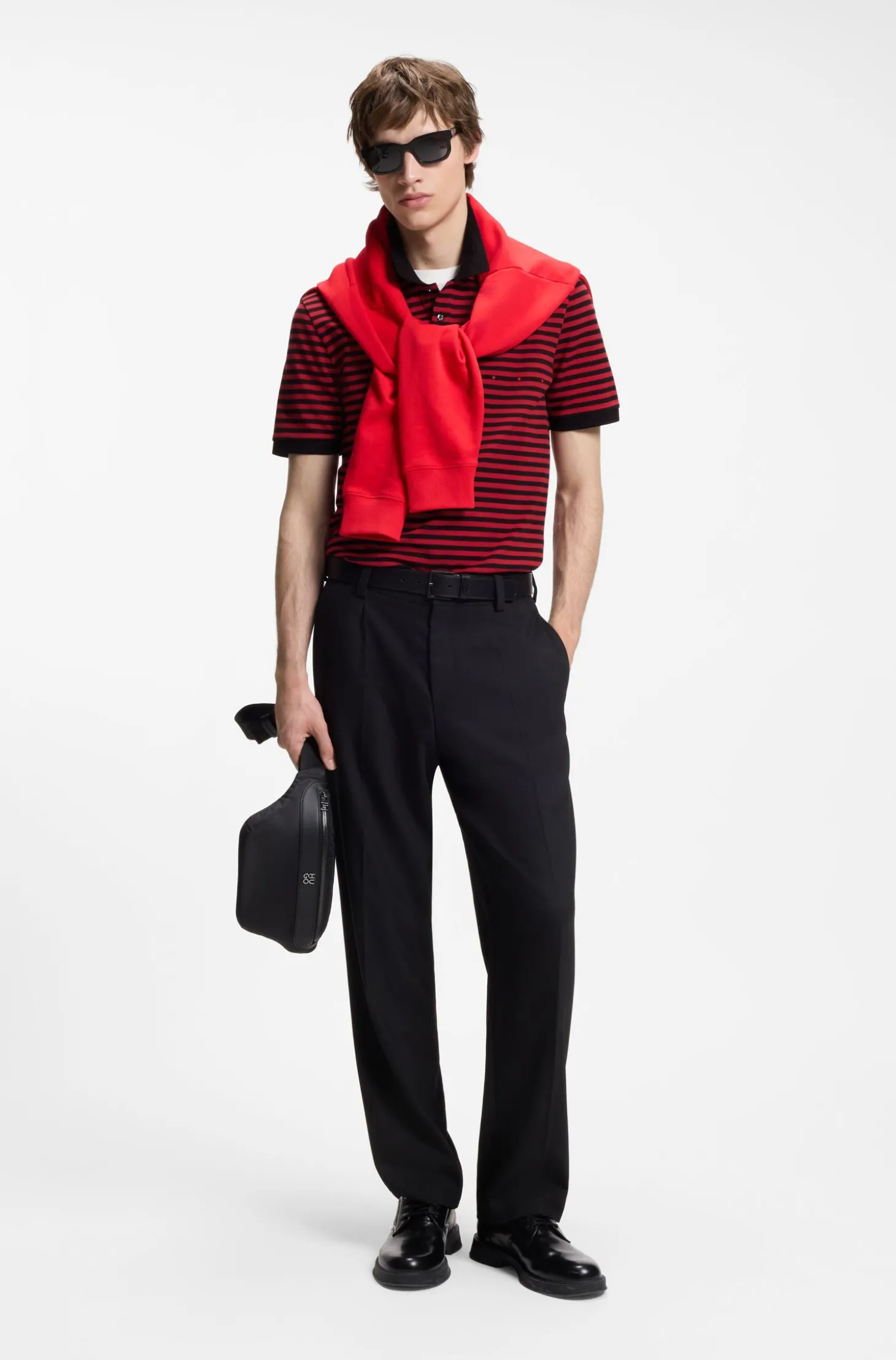 Poloshirt aus Baumwoll-Piqué mit Querstreifen