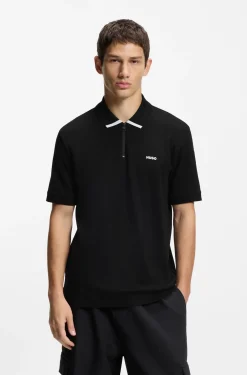 Poloshirt aus Baumwoll-Piqué mit Reißverschluss am Ausschnitt