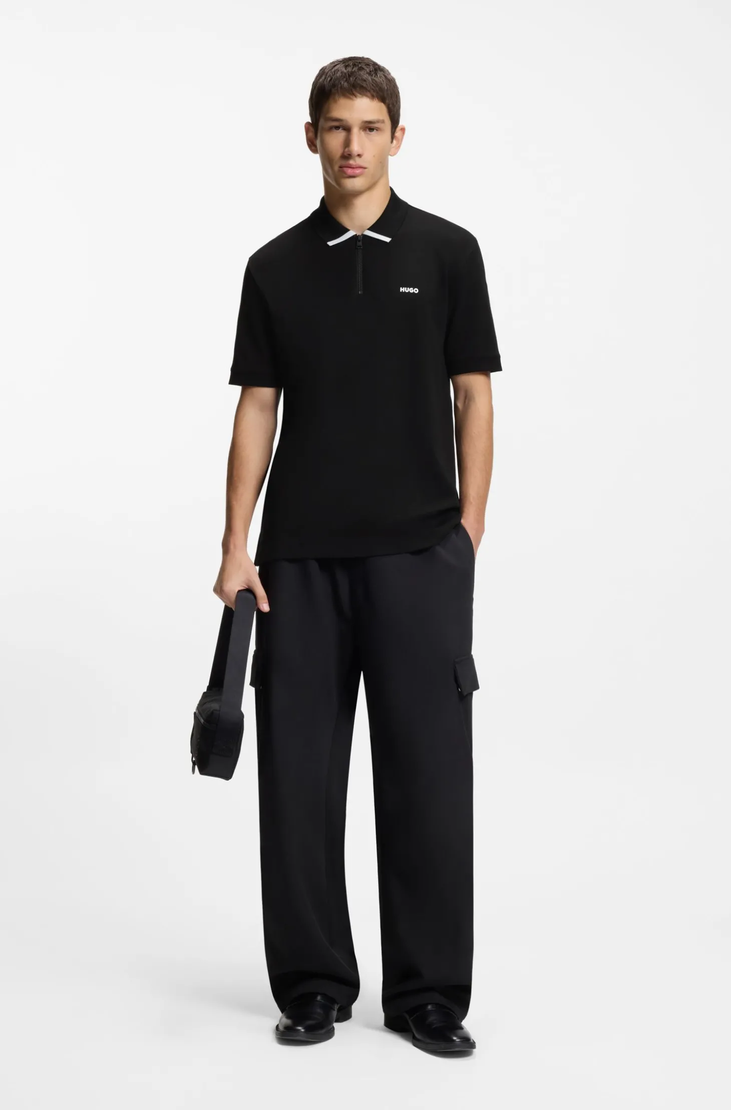 Poloshirt aus Baumwoll-Piqué mit Reißverschluss am Ausschnitt