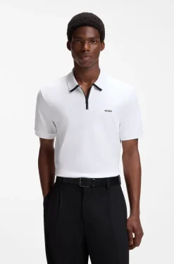 Poloshirt aus Baumwoll-Piqué mit Reißverschluss am Ausschnitt