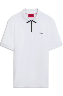 Poloshirt aus Baumwoll-Piqué mit Reißverschluss am Ausschnitt