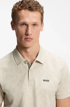 Poloshirt aus Baumwoll-Piqué mit Allover-Print