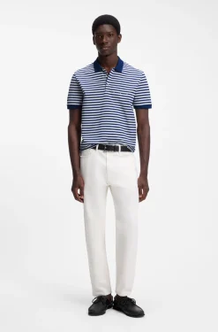 Poloshirt aus Baumwoll-Piqué mit Querstreifen