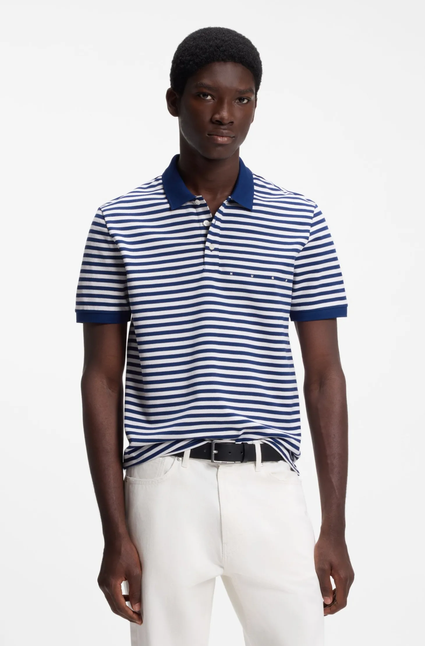Poloshirt aus Baumwoll-Piqué mit Querstreifen