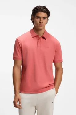 Poloshirt aus Interlock-Baumwolle mit gestreiften Details